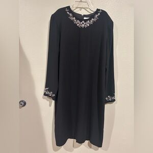 Elegant Black Dress with Embroidered Details